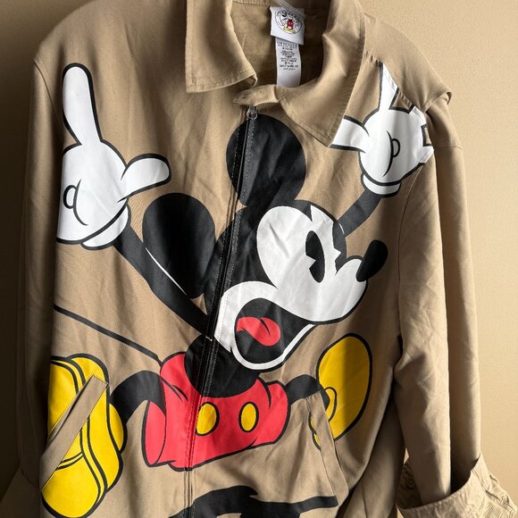 Disney Mickey & Co Collection - Mickey Mouse Tan Zip Up Jacket Unisex Medium - Picture 4 of 8